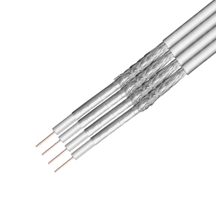 QUAD_SAT_Kabel_42-710-00450_serie 1m Quad SAT-Kabel 4fach Koaxkabel Bundware Weiss