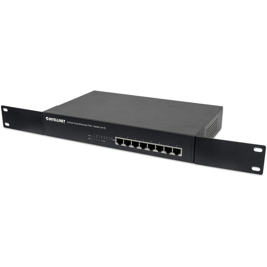 66-840-09219 LAN RJ45 PoE Switch 8Port davon 4xPoE 19zoll 10-100Mbit 70W