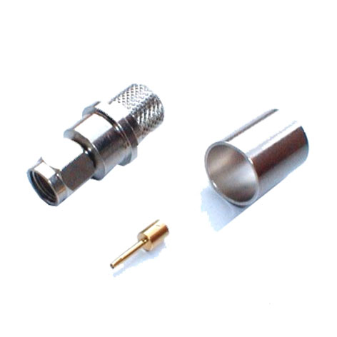 39-874-00420_sma-stecker-rg213-bild01 RP SMA Stecker REVERSE RG213 Crimpversion gerade vergoldet