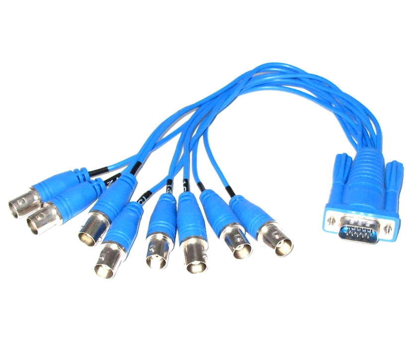 Kabel BNC VGA Kabelpeitsche DVX16 für Geovision Kamerasteckplatinen 8xVideo-BNC K9-16 Blau