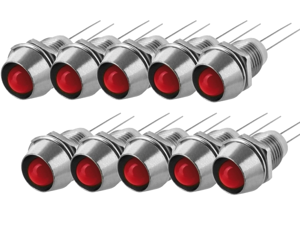 15-783-09010-LED-Fassung-mit-LED-10er-Pack 5mm LED Fassung mit 5mm LED Rot 10-Stück Pack