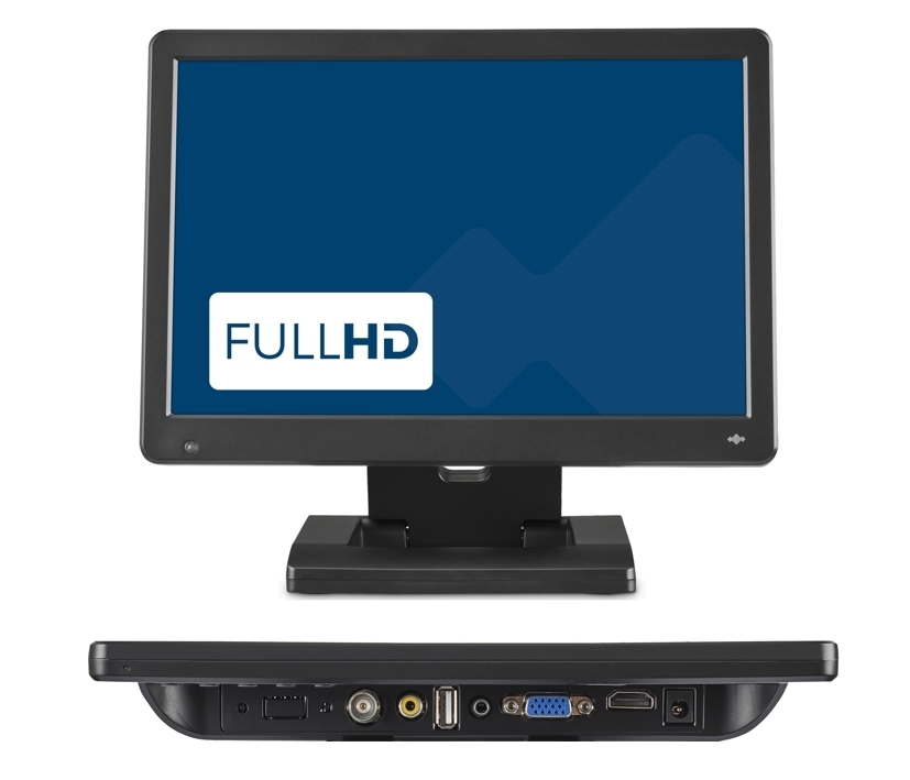 Hybrid Monitor 255mm 10zoll mit 1xHDMI 1xVGA 1xBNC CVBS 12-24VDC USB-Player Fernbedienung