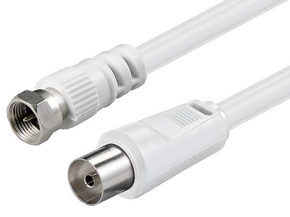 2,5m TV SAT Kabel Koaxbuchse auf F-Stecker