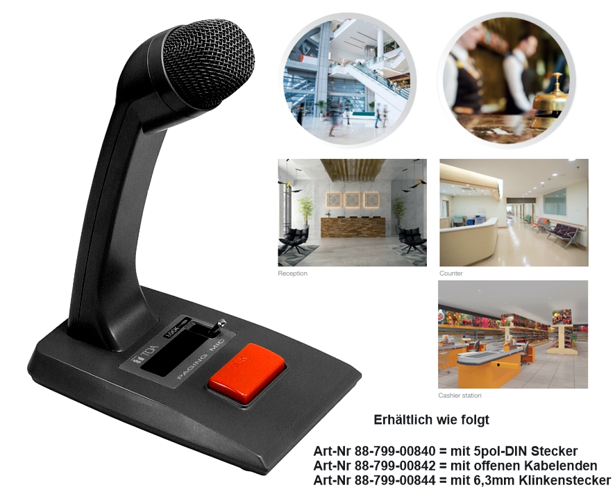 Tischmikrofon Dynamisches Mikrofon PM-660 Mikrofonkabel 2,5m mit 6,3mm Klinkenstecker