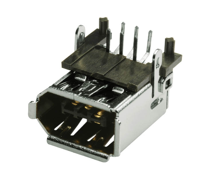 FireWire Buchse 6pin Printversion abgewinkelt IEEE1394