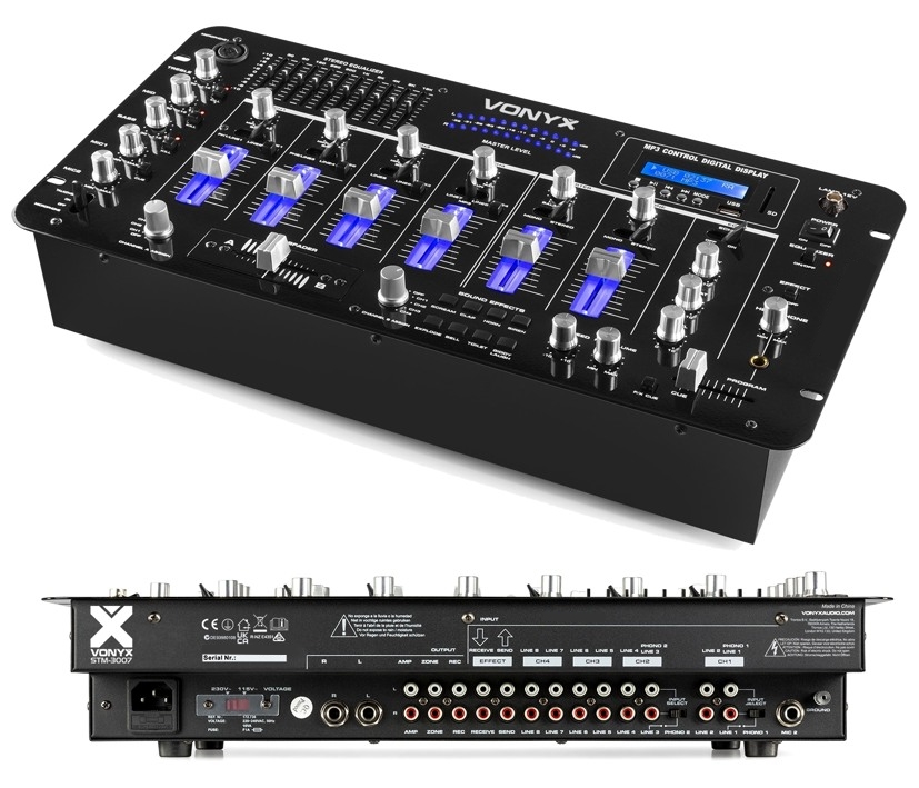 19zoll_Mischpult_Bluetooth_blaue_LED_88-800-00675_B01fI6eALSWya2Ii Mischpult Mixer 6-Kanal mit Bluetooth USB Player Equalizer LED-VU Effektgerät 19zoll STM