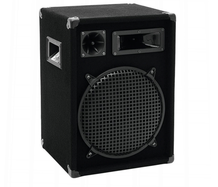 FullRange_Box_mit_12zoll_84-754-01300 600W PA Lautsprecherbox 8Ohm 3wege 12zoll Full-Range Box mit Horn Gitter Stativflansch