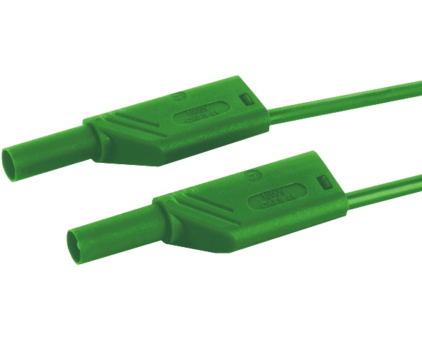 1m Laborkabel Messkabel GRÜN CAT-III 16A 1qmm mit üblichen 4mm Sicherheitstecker Kopie