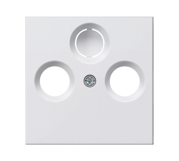 Blende-Antennendose-99-300-00713 3-Loch Blende 55x55mm Abdeckung für Antennendosen 1-teilig Reinweiss Glanz Standard-55