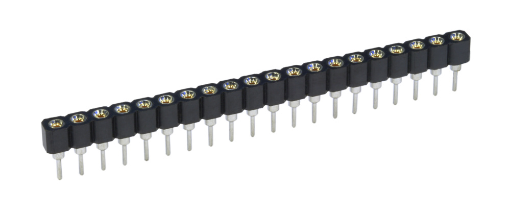 20pol-buchsenleise-38-878-00170 20pol Buchsenleiste SIL Fassung Präzision 20pol 1-reihig RM 2,54mm
