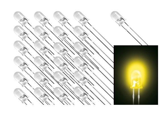 5mm LED Gelb Klar 100-Stück Packung 1500mcd