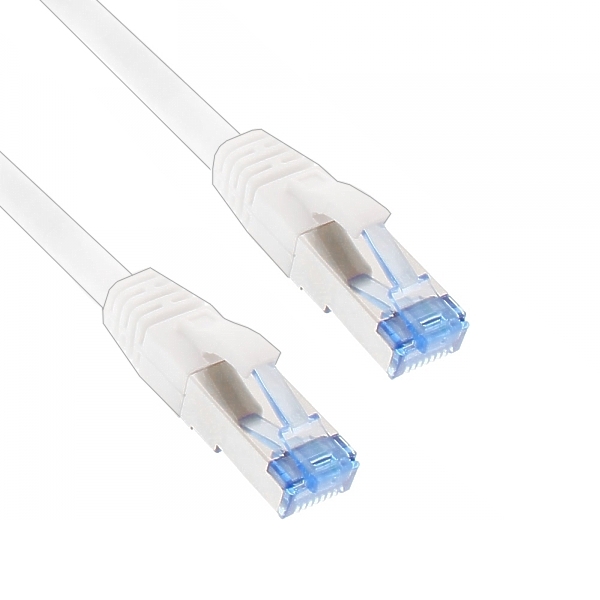 0,25m LAN Kabel Cat6A Patchkabel Weiss PIMF 1GB 10GB SFTP