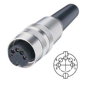 DIN-Stecker-KV50-Lumberg-39-855-07100-B 5pol DIN Kupplung Metall mit Schraubverschluss