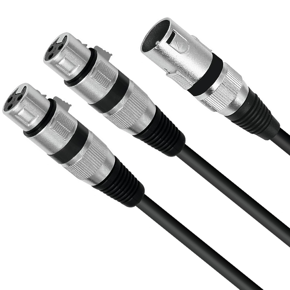 1,5m XLR Y-Kabel 1x XLR-Stecker auf 2x XLR-Buchse