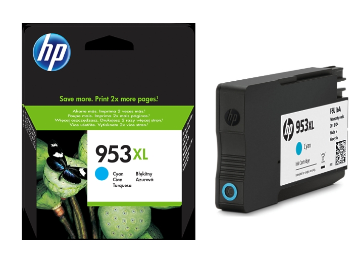 72-888-02971-HP953XL-Cyan-F6U16AE HP Tinte 953 XL Cyan F6U16AE Blau