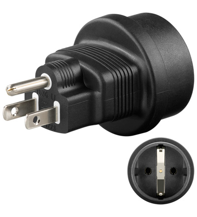 USA Adapter Reiseadapter USA auf Schutzkontaktstecker 3pol mit PE NEMA