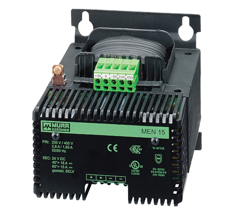 43-600-01638_24VDC_10A_Trafo_mit_Klemmen 24V Trafo 400V or 230V auf 24VDC Netzteil 240-288W 230V 400V 24V 10A