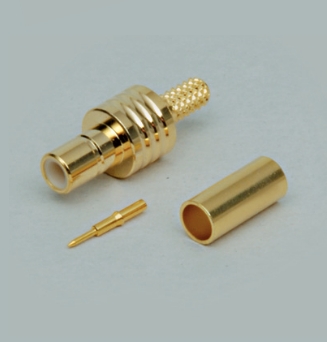 SMB Kupplung gerade für RG174 Koax Crimpversion vergoldet