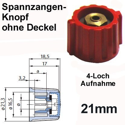 Spannzangenknopf 21mm --Rot--