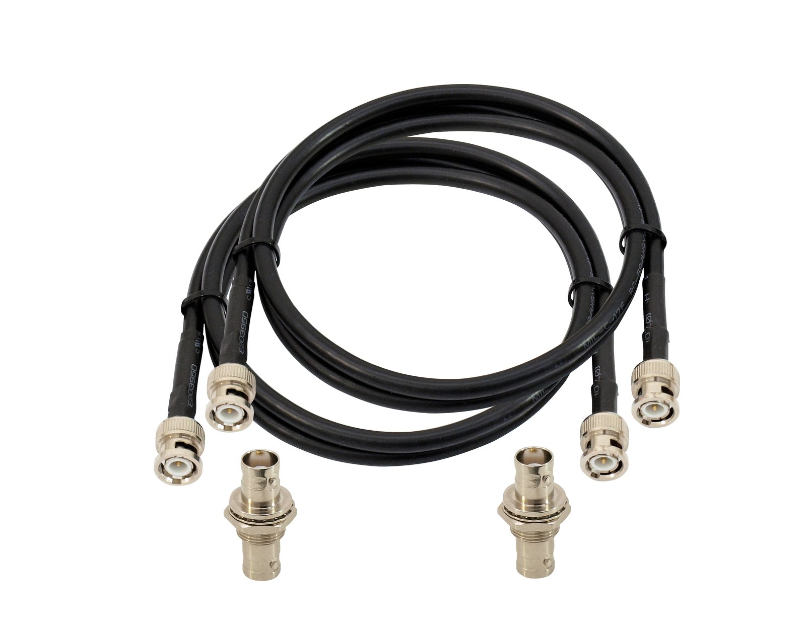 BNC Kabelkit 2x 5m Kabel mit 2x BNC-Stecker und 2x BNC-Durchgangskupplungen für den Einbau BNC Kabelkit 2x 5m Kabel mit 2x BNC-Stecker und 2x BNC-Durchgangskupplungen für den Einbau