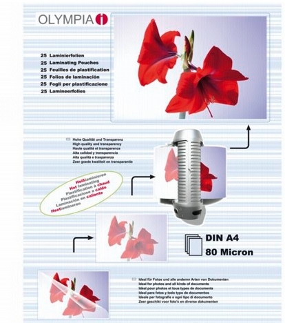 A4 Laminierfolien 25-Stück 80micron