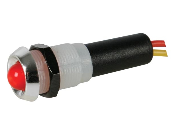 15-783-01000-12vcr Signallampe 12V LED Rot schwarze Fassung 10mm Kopf verchromt