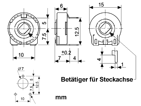 Trimmer-T15-liegend-fuer-Steckachse-ZG
