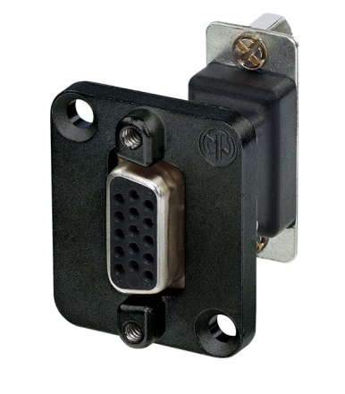 VGA-Buchse-Neutrik-39-875-00142-Black VGA Buchse VGA Dose im D-Type Einsatz Paneleinbau