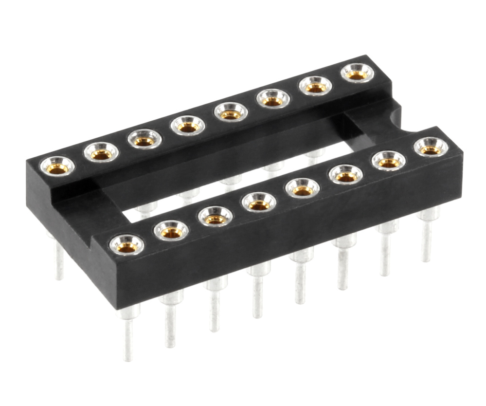 16pol-IC-Fassung-Praezision-46-665-00020 IC Fassung 16pol Präzision gedrehter Kontakt RM 2,54mm