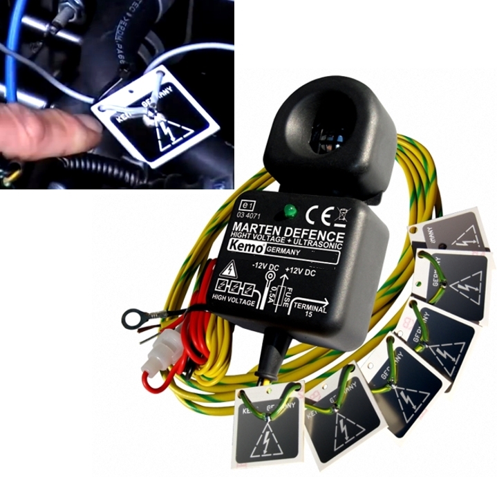 Marder_Abwehr_durch_Elektroschock_99-120-00159 Marder Kombiabwehr elektrischer Schlag und Ultraschalltöne in einem Gerät 12Volt