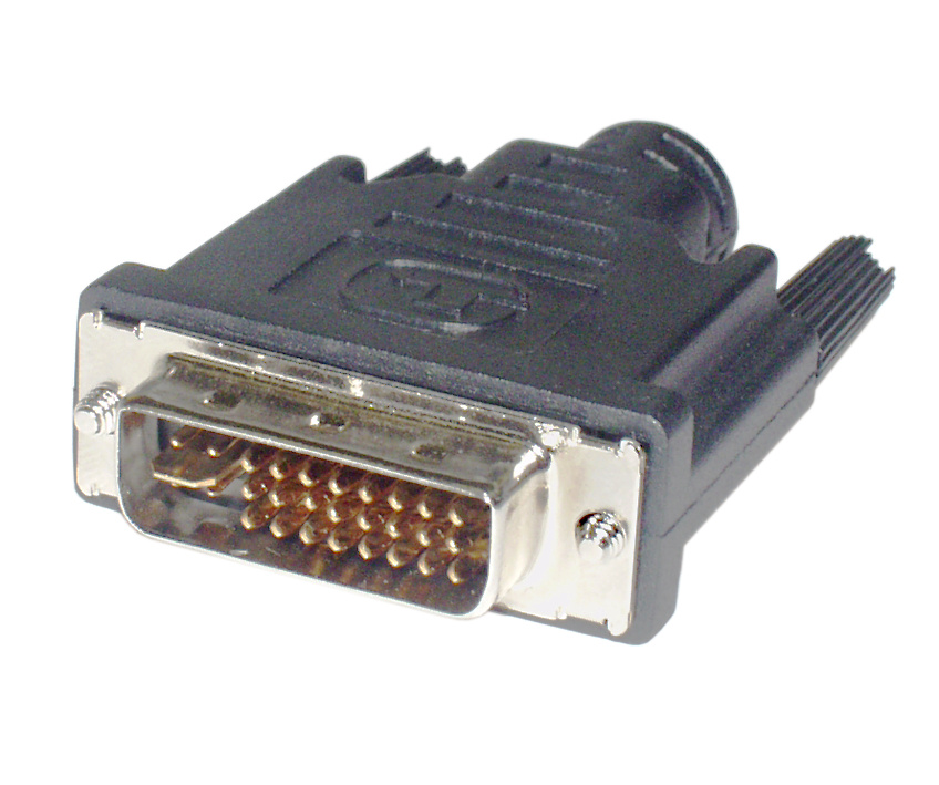 DVI Stecker 24+5pol Lötversion Kunststoffgehäuse