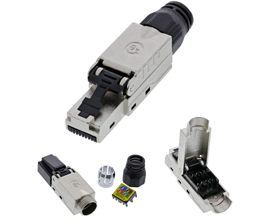 RJ45 Stecker CAT6a für LAN Verlegekabel Feldkonfektionierbarer