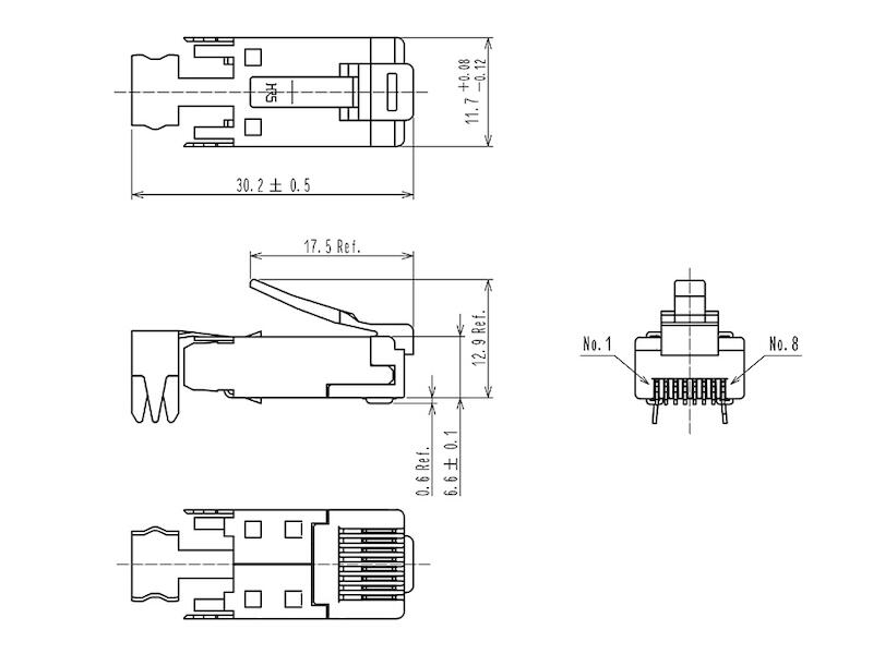 Cat6A_LAN_Stecker_Rj45_39-875-00450_Zeichnu