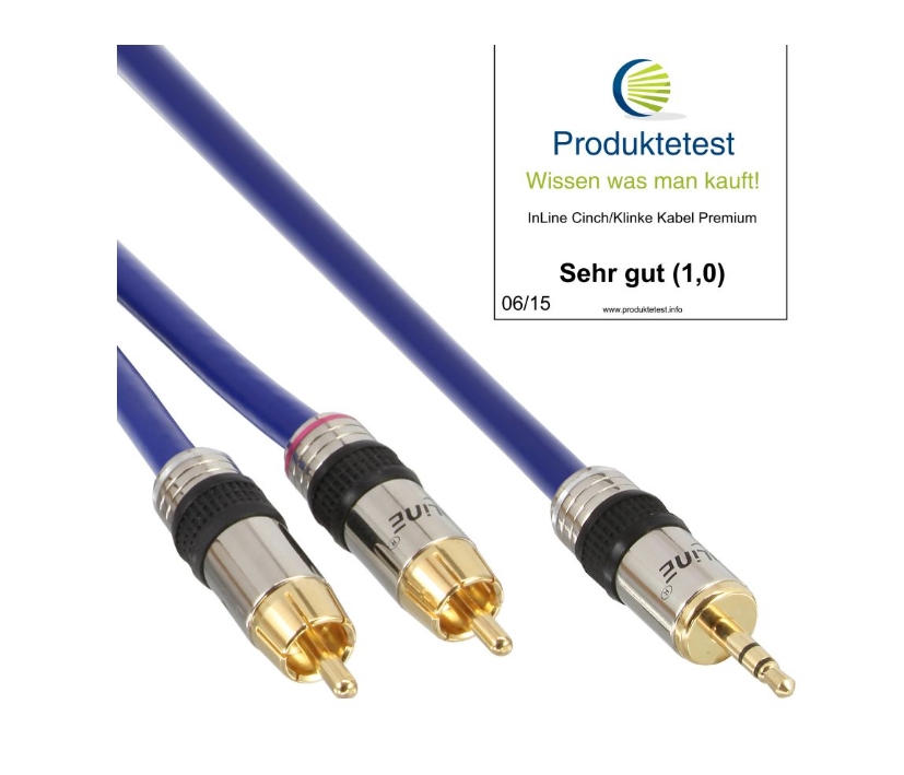 20m Klinkenkabel 3,5mm Klinke auf 2x Cinchstecker Premium