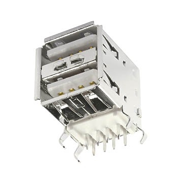 40-700-00800_usb_buchse_2_print_2015 USB Buchse Version --A-- print 90grad 2-fach Platineneinbau USB-A Platinenbuchse PCB