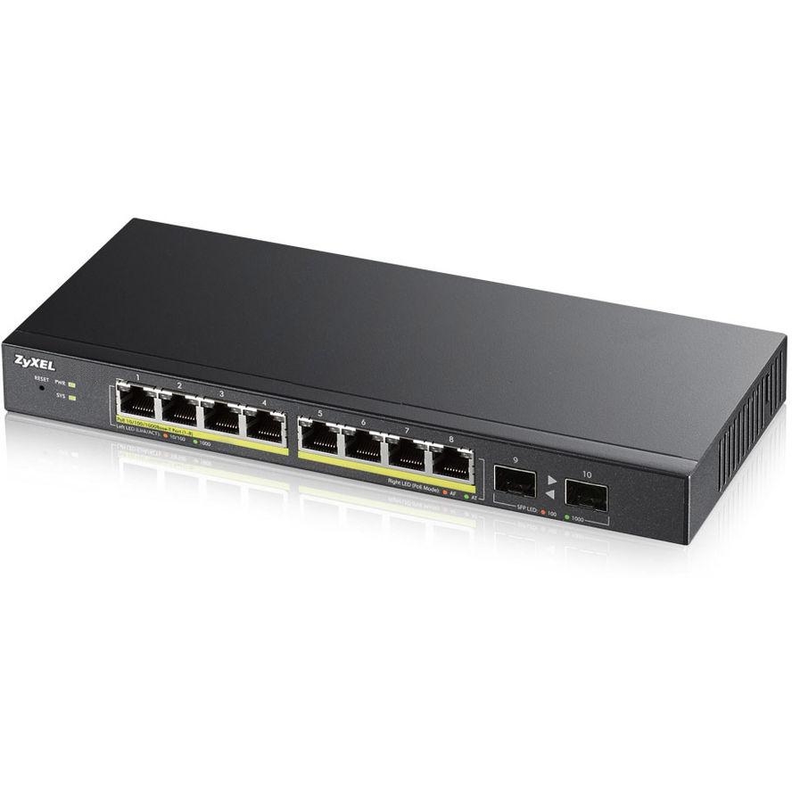 8fach_PoE-Switch_66-840-09202_B1 LAN RJ45 PoE Switch 10Port davon 8xPoE 10-100-1000Mbit Gigabit Managed