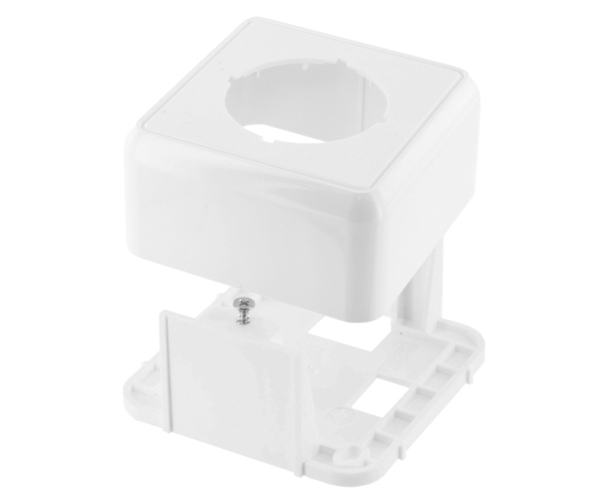 Aufputzdose-Telegaertner-39-875-00425 Aufputzrahmen 80x80mm Alpinweiss zB für Netzwerkdose Antenndosen