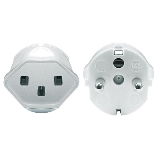 Schweiz-Zwischenstecker-41-679-05350-B1 Reiseadapter Schutzkontakt auf 3pol Schweizer Steckdose