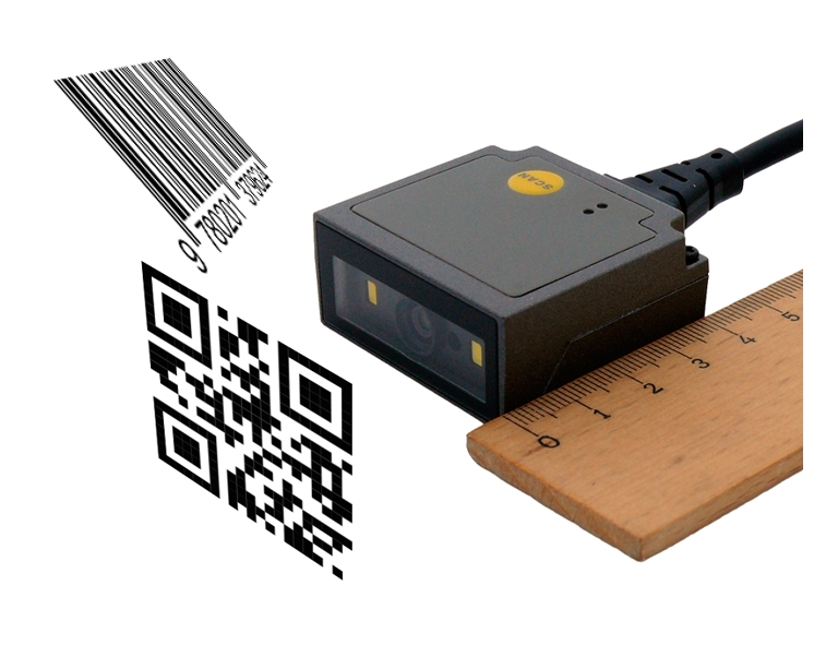 Einbau_Barcodescanner_57-500-01580 Barcode Scanner Einbauscanner USB 1D-2D auch QR-Code