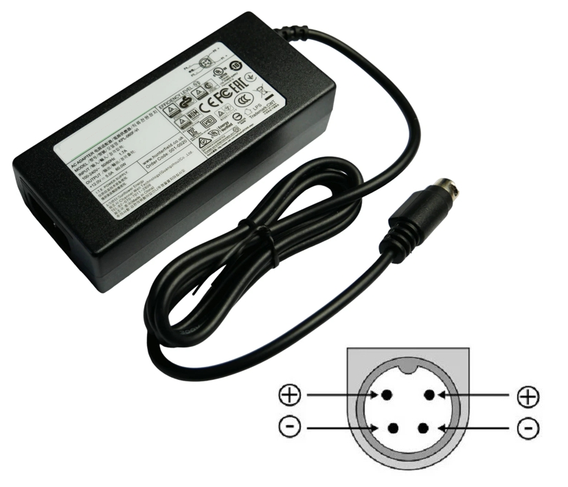 12V Netzteil 12V 60W 5A mit 4pol SnapIn Stecker