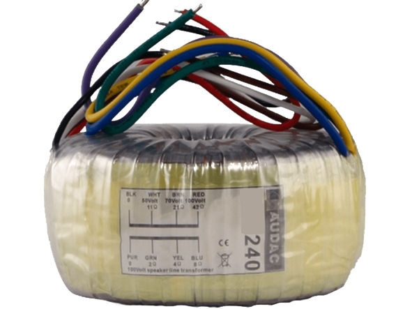 240W-ELA-Trafo-Ringkern-43-890-01240-OK 240W ELA Trafo 100V Übertrager Ringkern 50V 70V 100V Impedanz 2-Ohm 4-Ohm 8-Ohm