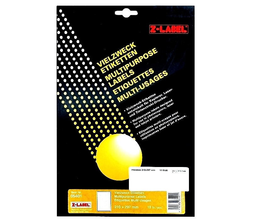 71-589-00420_00410_00400 A4 Etiketten in GELB 10-Blatt A4 für Laser-Ink-Kopierer