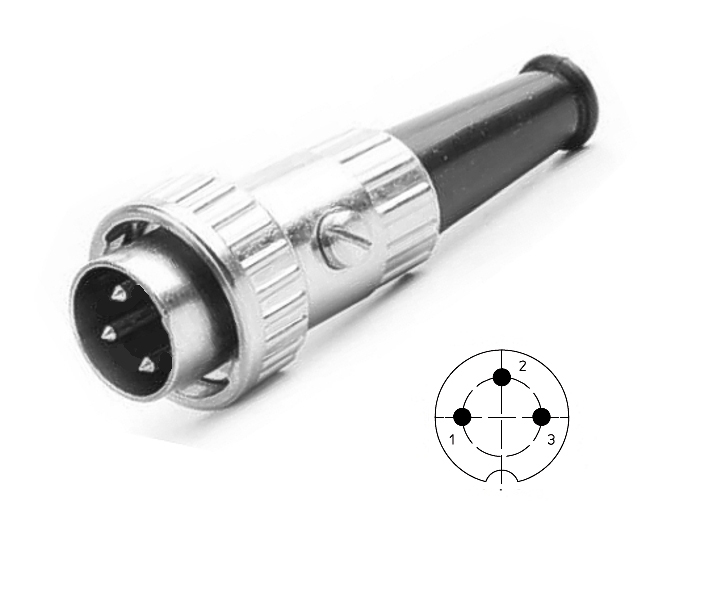 3pol_DIN_Stecker_Bajonettverschluss_39-855-00190 3pol DIN Stecker Metall mit Bajonett- Renkverschluss