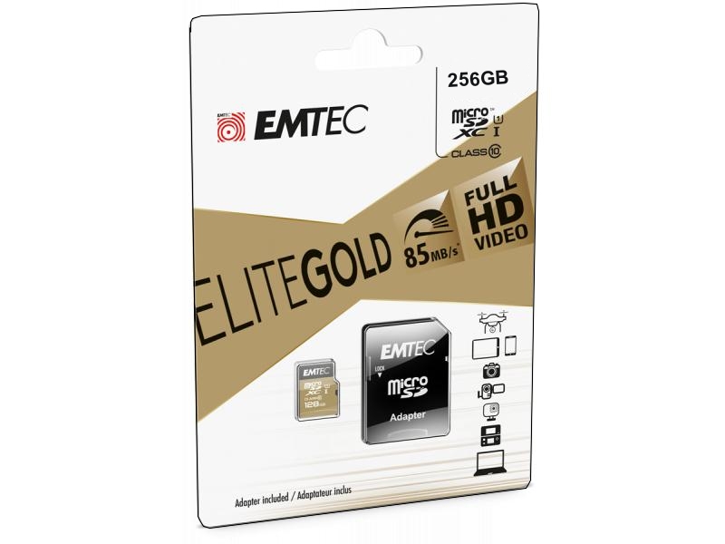 256GB SD Karte Micro SDXC Speicherkarte GOLD mit SD-Adapter Class10