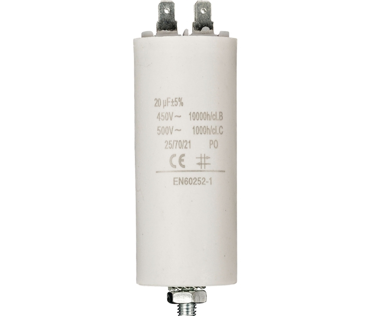 Motorkondensator_29-719-00600_2020_OK 20uF Motorkondensator MKP 20uF 450V 40x98mm M8