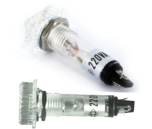 Signallampe-Weiss-220V-230V-B4-32-747-00006 Signallampe Klar 230V 13x16mm Signalleuchte