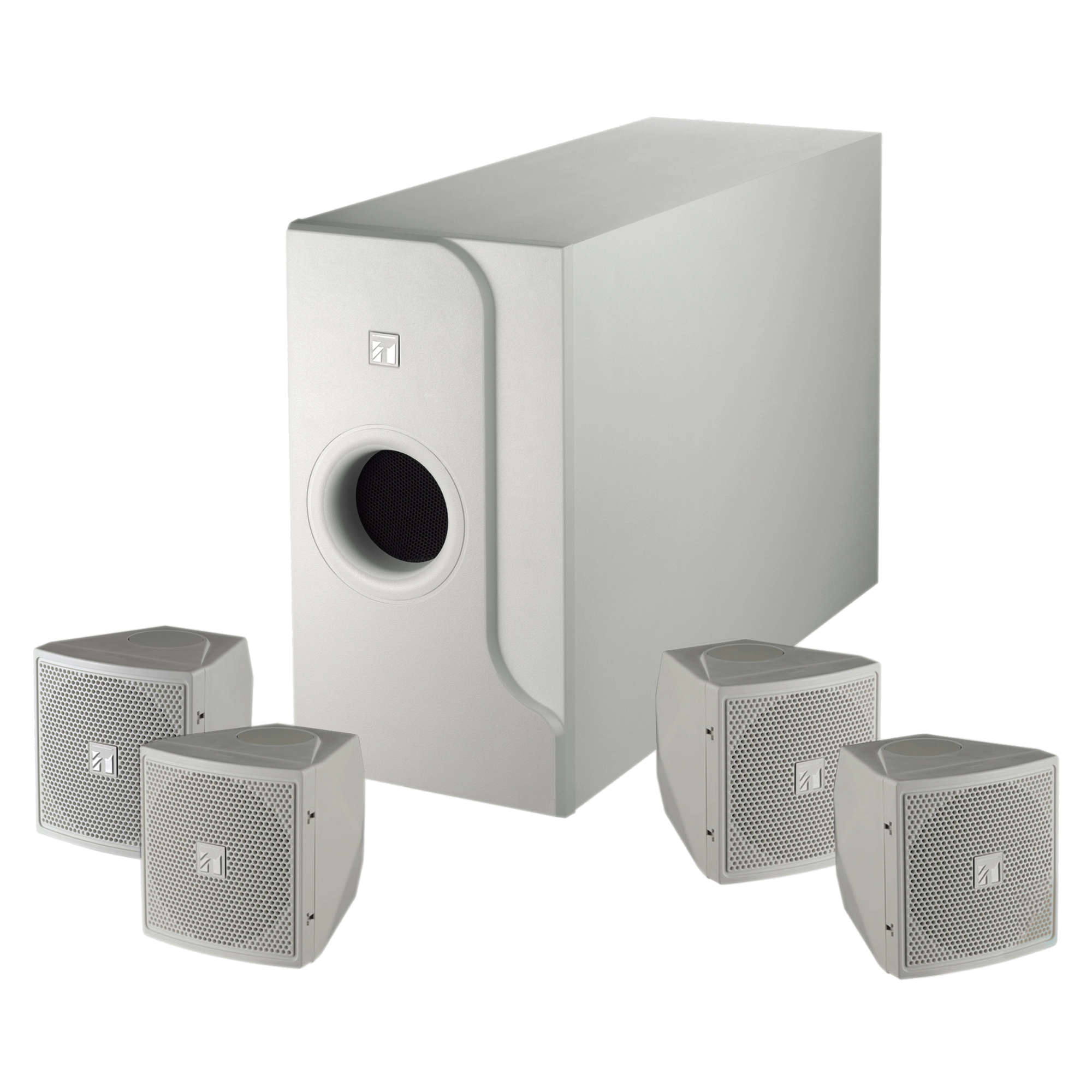 4x Satellitenlautsprecher mit Subwoofer 2x160W BS301W ideal für Caffee Kneipe Gastro Geschäfte