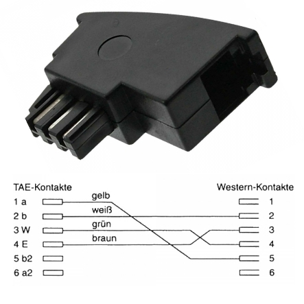 TAE Adapter RJ11 für Siemens Telekom und Hagenuk