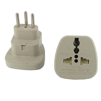 41-679-05200_Reisestecker_01 Reiseadapter Schweiz Stecker auf Univ-Kupplung 3pol