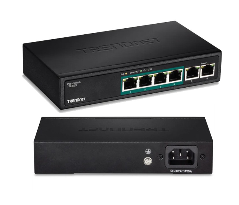 LAN RJ45 PoE Switch 6Port 60W davon 4xPoE 10-100Mbit